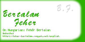 bertalan feher business card