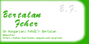 bertalan feher business card